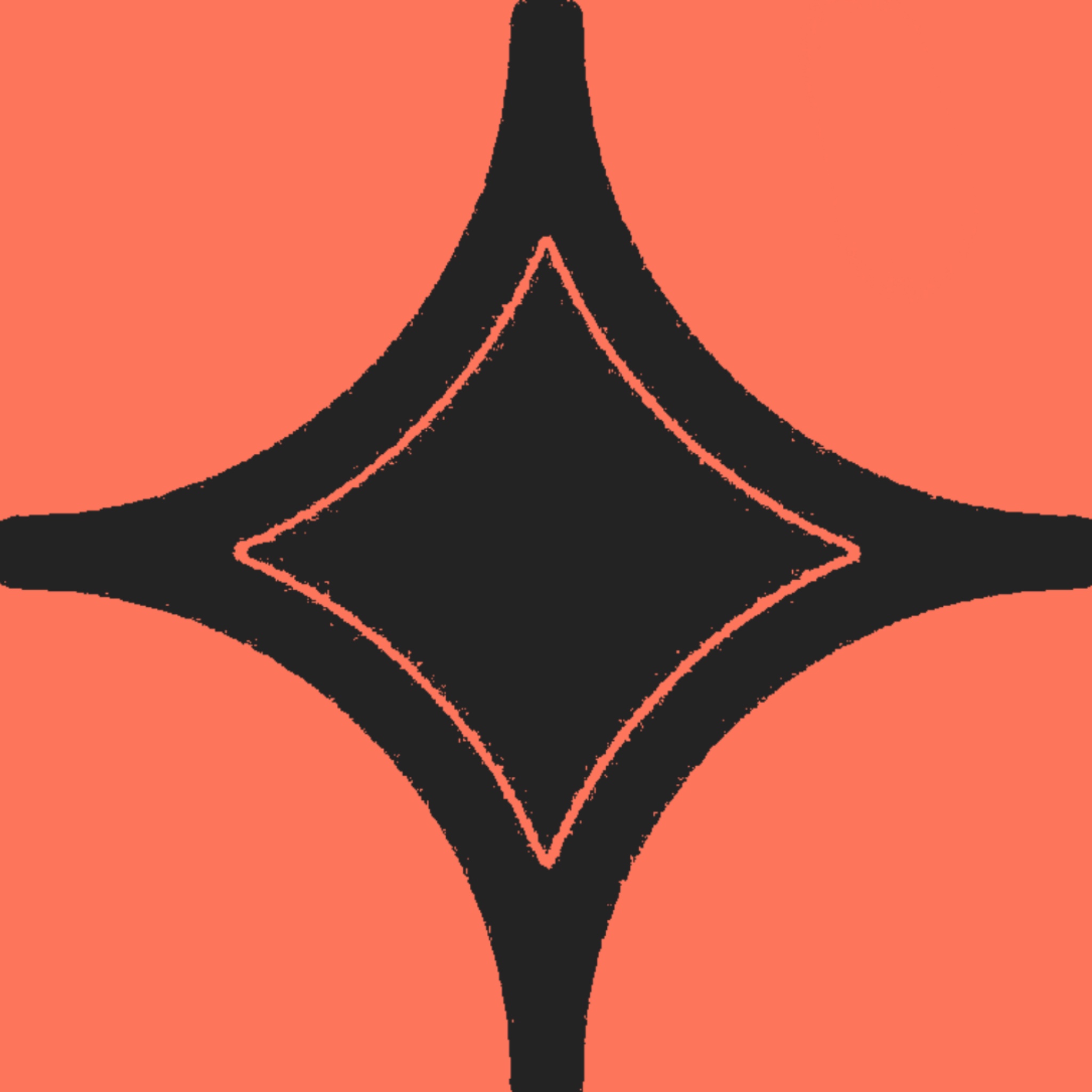 Tejj's interpretation of AI as a 4-pointed creative spark