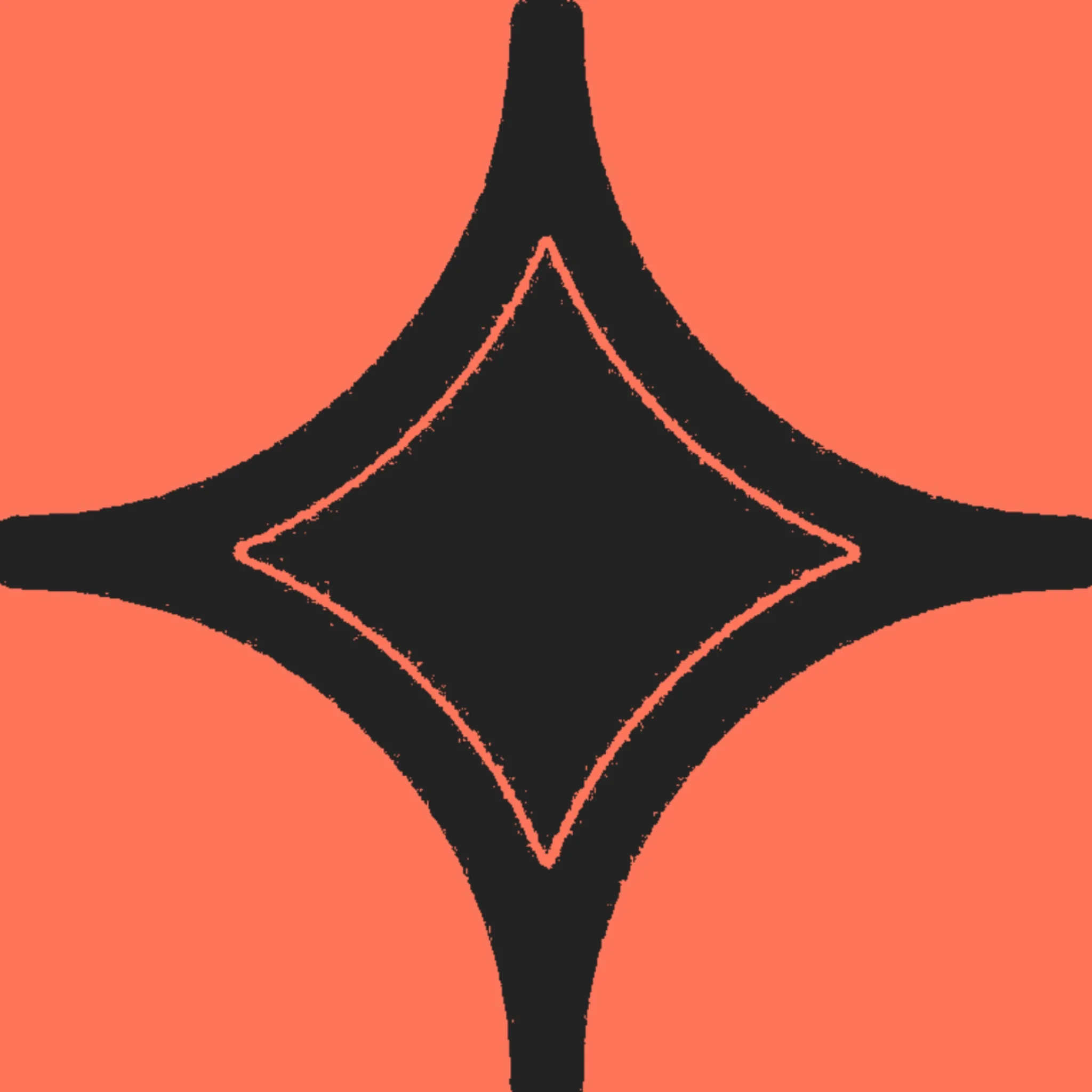Tejj's interpretation of AI as a 4-pointed creative spark