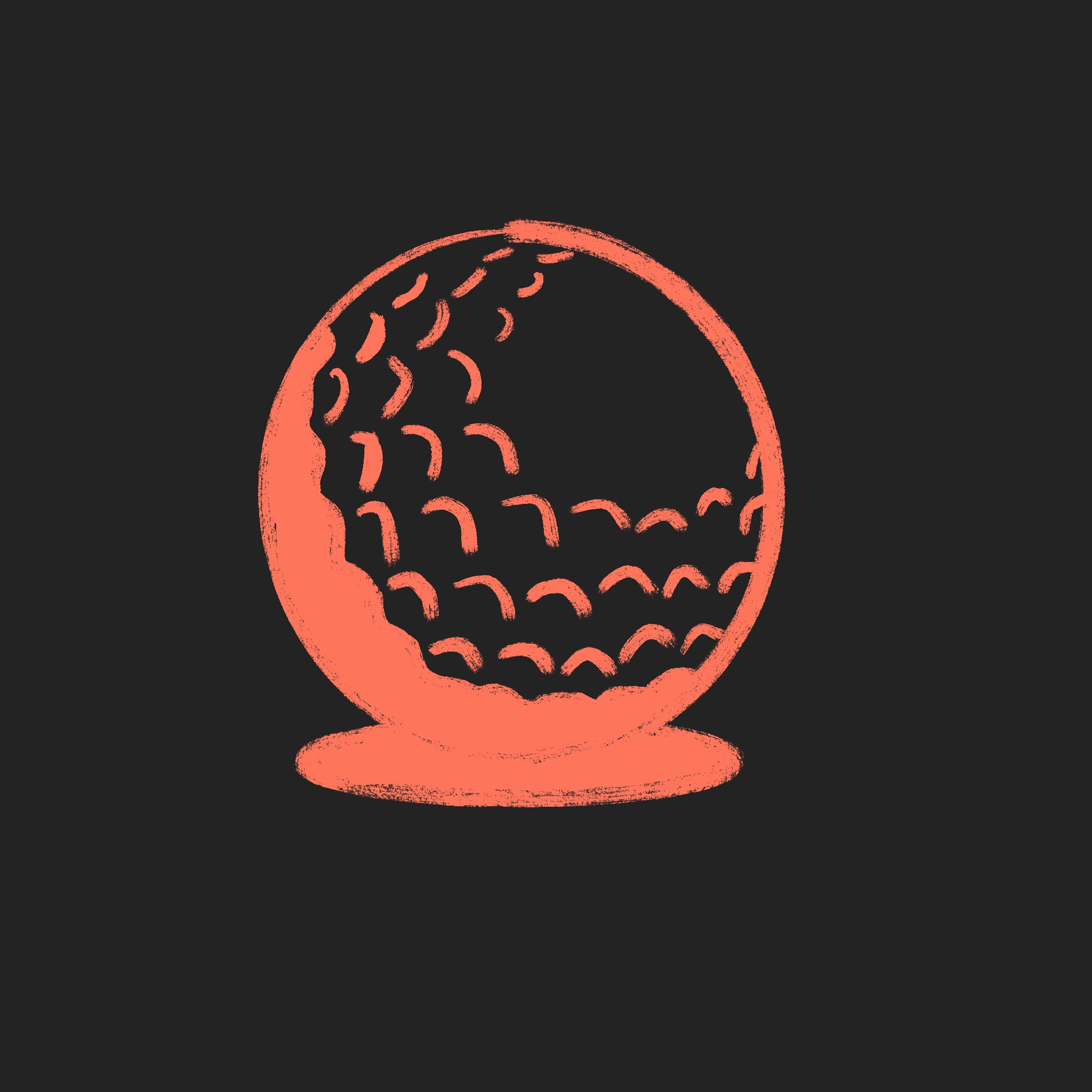 Golf ball — mental discipline parallel to Tejj's design practice