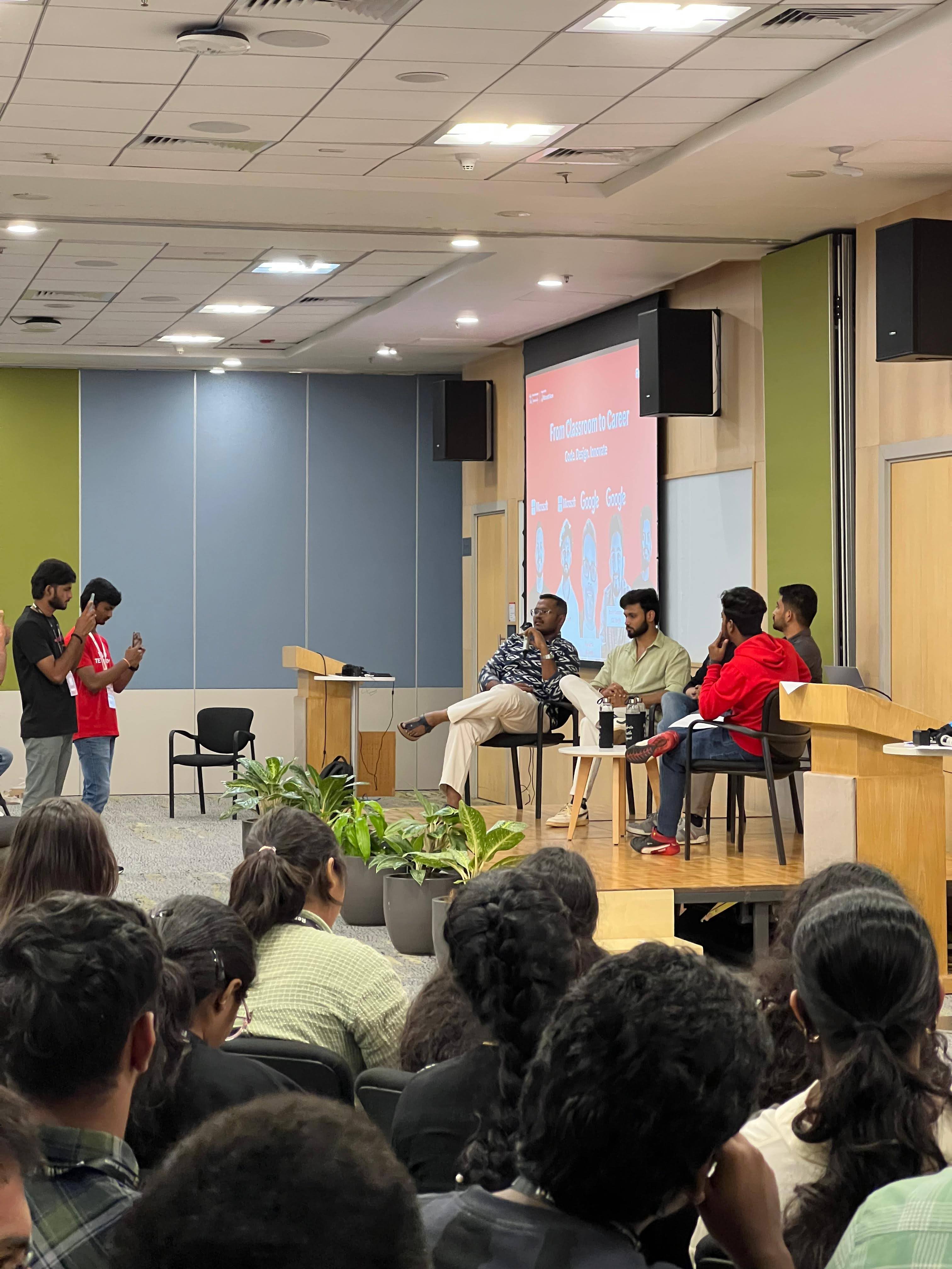 Tejj on From Classroom to Career panel hosted by Tandem with Microsoft and Google